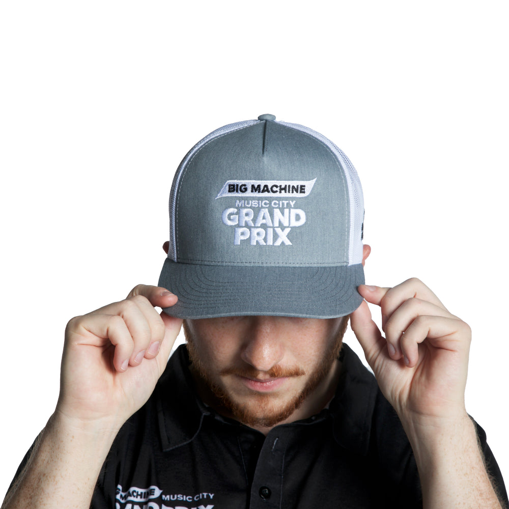 Grey Flat Brim Hat Classic Logo