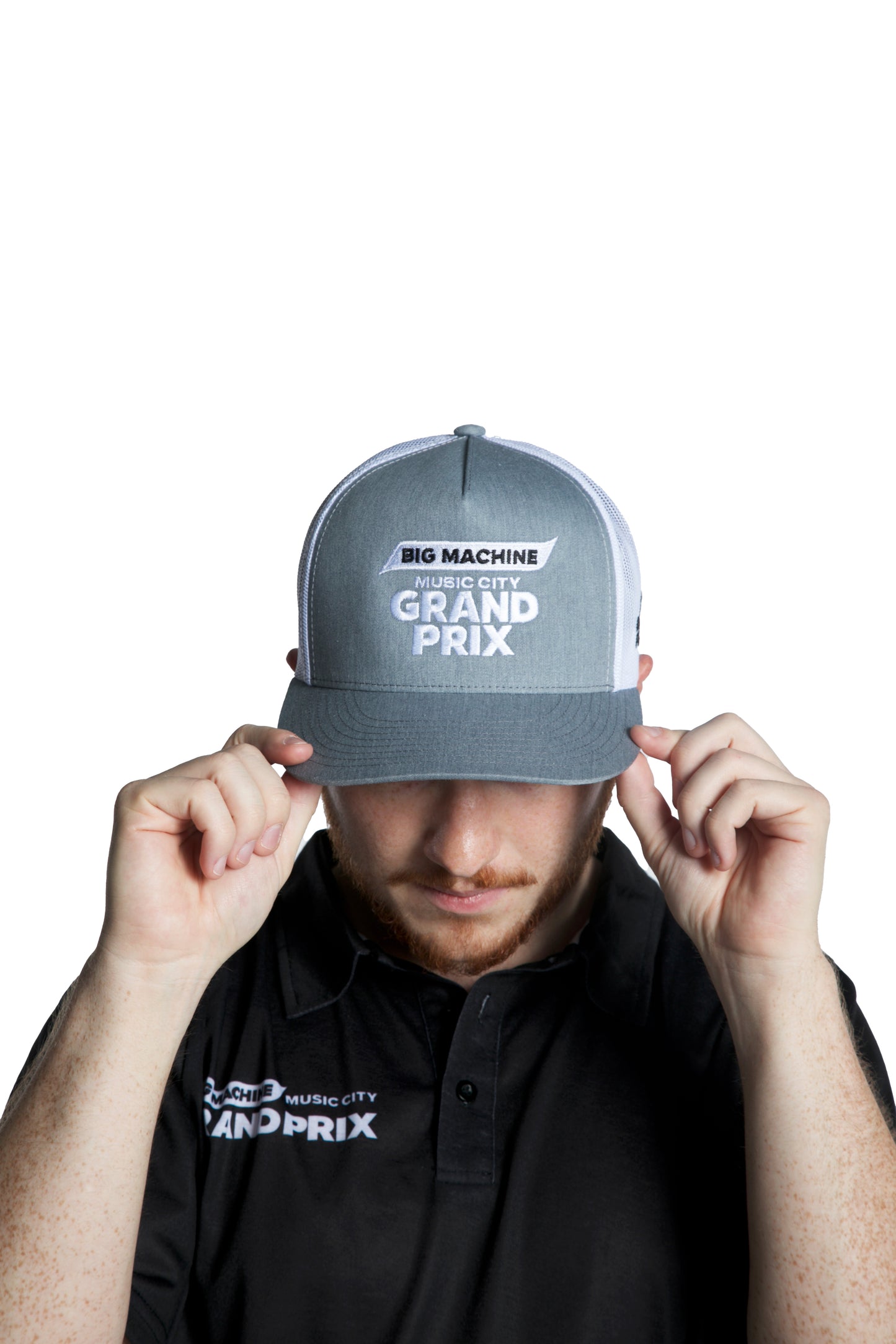 Grey Flat Brim Hat Classic Logo