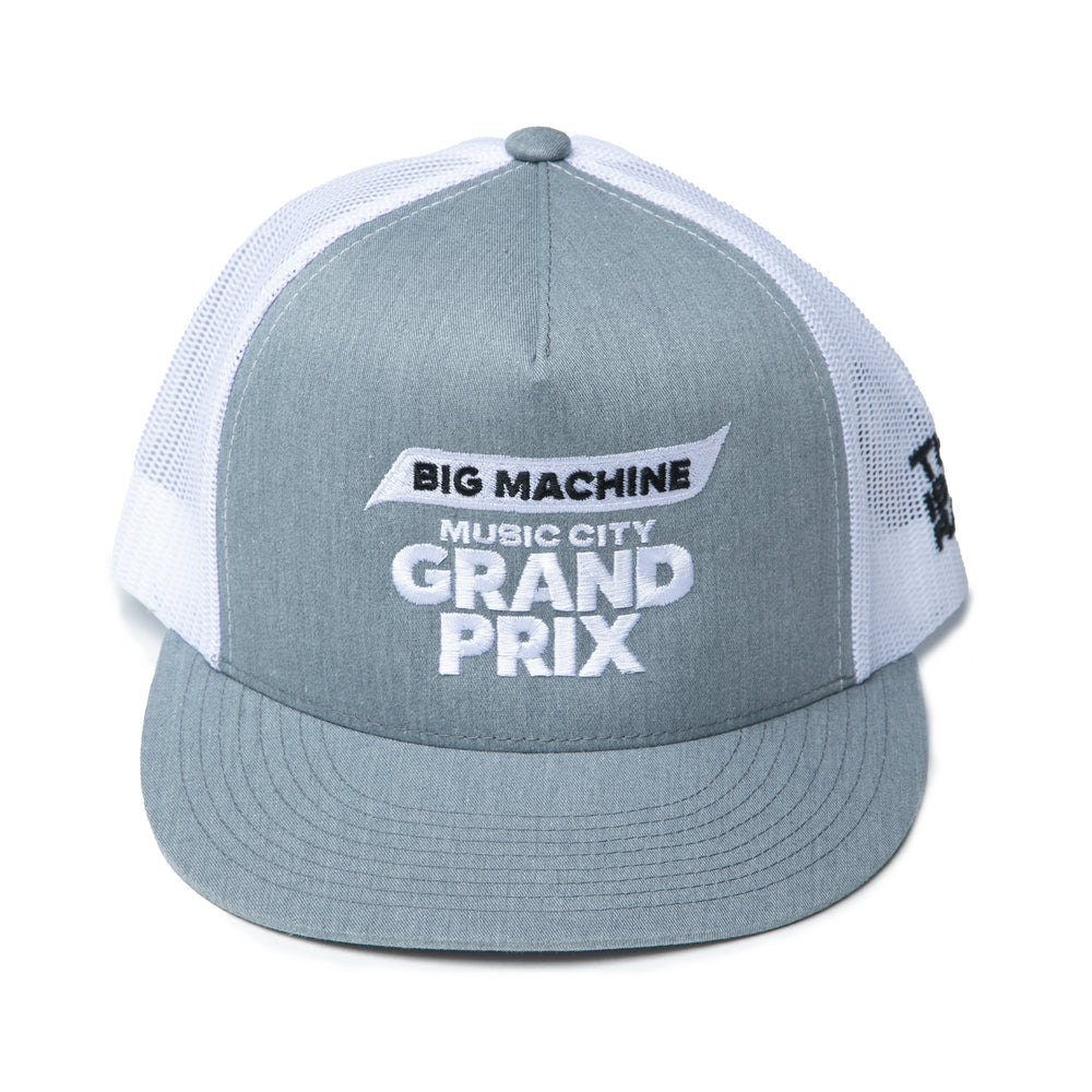 Grey Flat Brim Hat Classic Logo