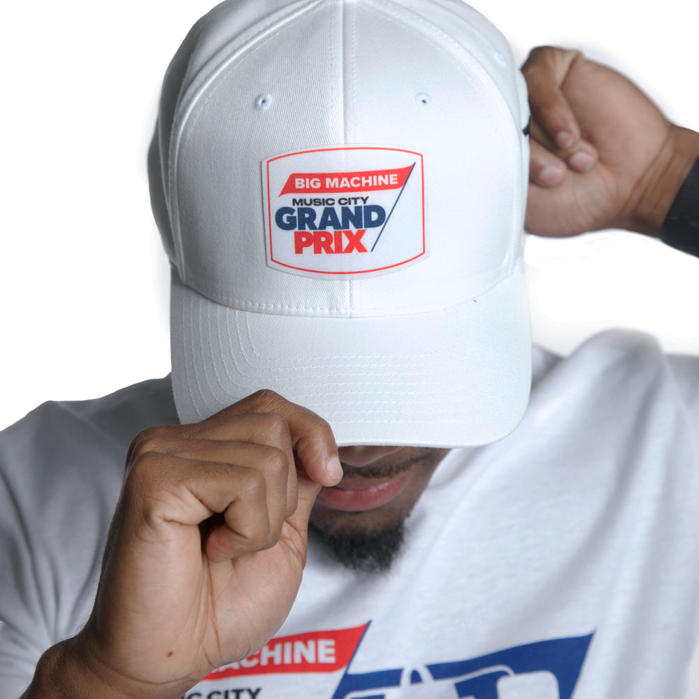 White Boxed Logo Hat